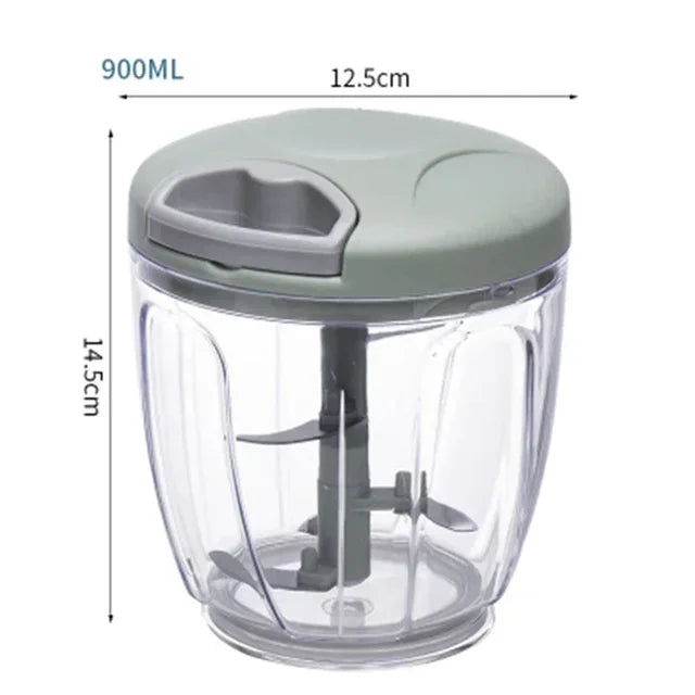 500/900ml Manual Garlic Chopper - Hand-Crank Vegetable Slicer, Fruit Crusher, Kitchen Gadget &amp; Meat Grinder