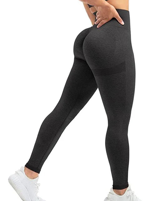 Scenteck dames High Waist Seamless Leggings - Push Up, Sexy Gym Fashion, Black Workout Sports Leggings