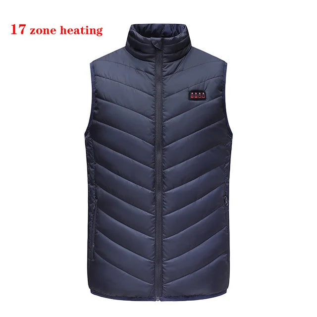 17/13/9 Areas Heated Vest for Men and Women - USB Electric Heating Jacket, Bodywarmer Down Vest for Winter