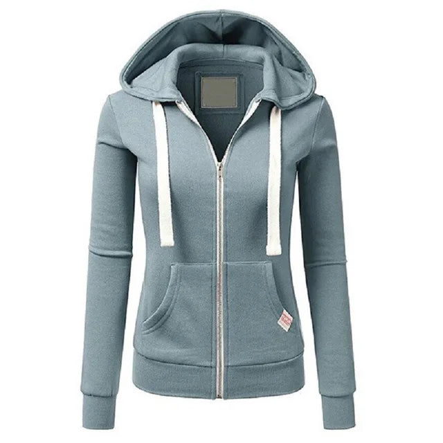 2024 Herfst/Winter Nieuwe Gepersonaliseerde Damesmode Sport Hoodie Lange Mouw Trekkoord Zak Rits Wollen Trui Top