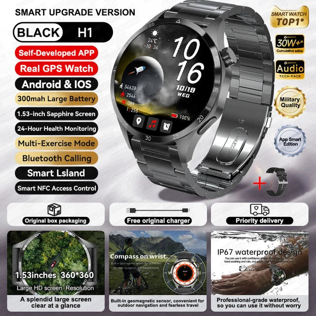 Speciaal voor Scenteck deze mooie HUAWEI Smart Horloges met IOS Outdoor Sport GPS 1,53 inch HD AMOLED Scherm IP68 Waterdichte Bluetooth Oproep NFC Smartwatch 2024