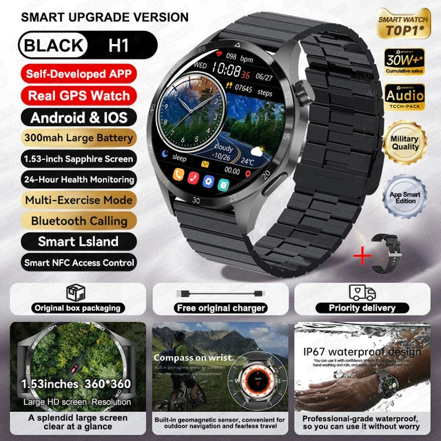 Speciaal voor Scenteck deze mooie HUAWEI Smart Horloges met IOS Outdoor Sport GPS 1,53 inch HD AMOLED Scherm IP68 Waterdichte Bluetooth Oproep NFC Smartwatch 2024