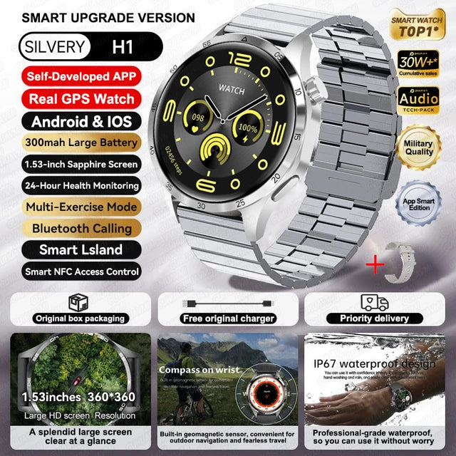 Speciaal voor Scenteck deze mooie HUAWEI Smart Horloges met IOS Outdoor Sport GPS 1,53 inch HD AMOLED Scherm IP68 Waterdichte Bluetooth Oproep NFC Smartwatch 2024