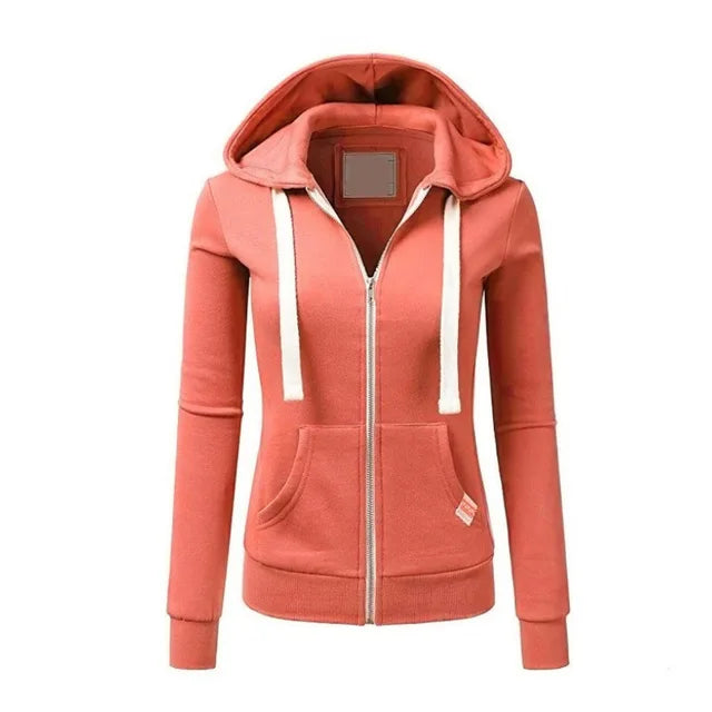 2024 Herfst/Winter Nieuwe Gepersonaliseerde Damesmode Sport Hoodie Lange Mouw Trekkoord Zak Rits Wollen Trui Top