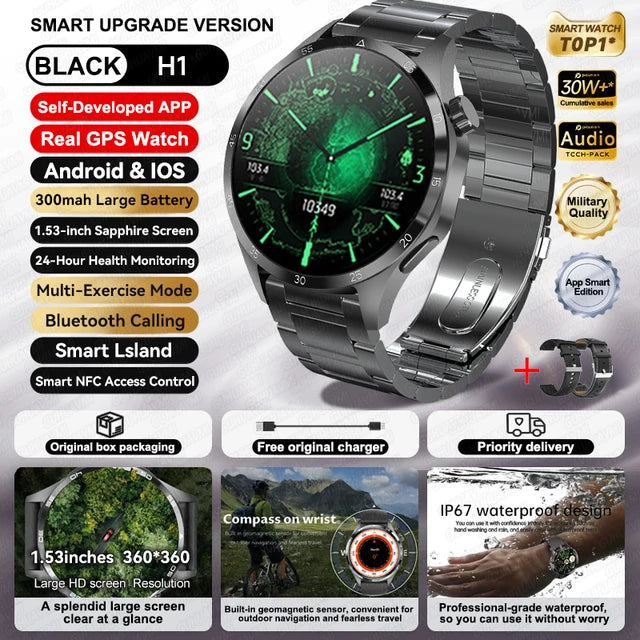 Speciaal voor Scenteck deze mooie HUAWEI Smart Horloges met IOS Outdoor Sport GPS 1,53 inch HD AMOLED Scherm IP68 Waterdichte Bluetooth Oproep NFC Smartwatch 2024