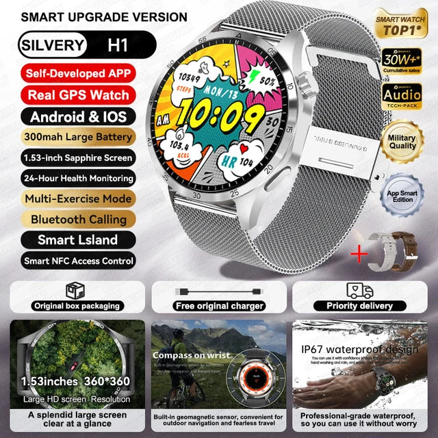 Speciaal voor Scenteck deze mooie HUAWEI Smart Horloges met IOS Outdoor Sport GPS 1,53 inch HD AMOLED Scherm IP68 Waterdichte Bluetooth Oproep NFC Smartwatch 2024