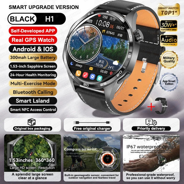 Speciaal voor Scenteck deze mooie HUAWEI Smart Horloges met IOS Outdoor Sport GPS 1,53 inch HD AMOLED Scherm IP68 Waterdichte Bluetooth Oproep NFC Smartwatch 2024