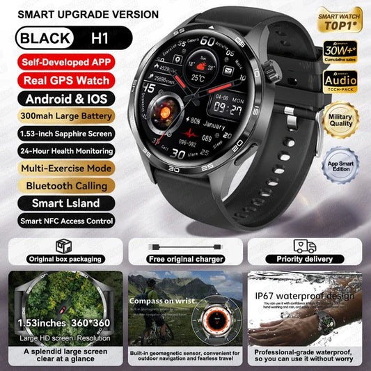 Speciaal voor Scenteck deze mooie HUAWEI Smart Horloges met IOS Outdoor Sport GPS 1,53 inch HD AMOLED Scherm IP68 Waterdichte Bluetooth Oproep NFC Smartwatch 2024