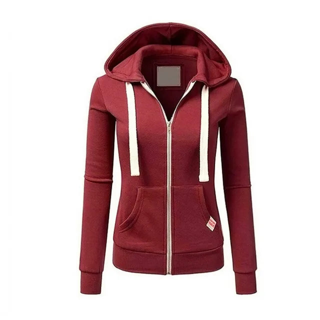 2024 Herfst/Winter Nieuwe Gepersonaliseerde Damesmode Sport Hoodie Lange Mouw Trekkoord Zak Rits Wollen Trui Top