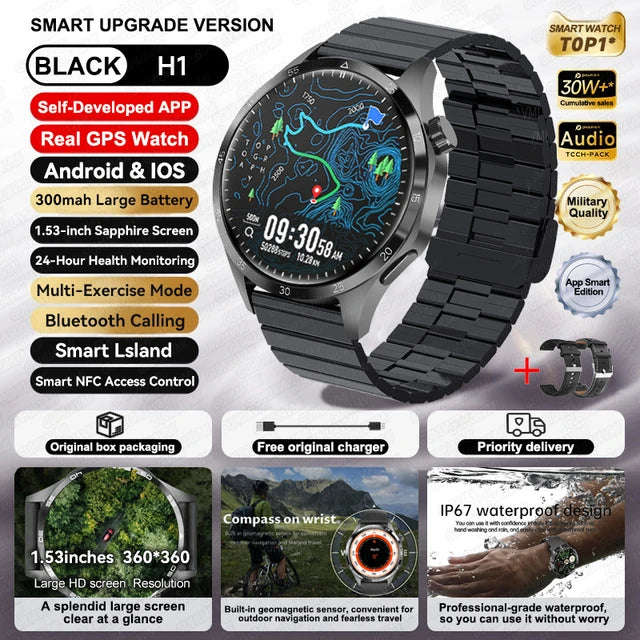 Speciaal voor Scenteck deze mooie HUAWEI Smart Horloges met IOS Outdoor Sport GPS 1,53 inch HD AMOLED Scherm IP68 Waterdichte Bluetooth Oproep NFC Smartwatch 2024