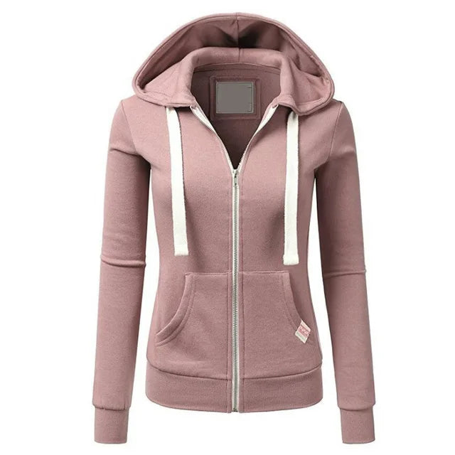 2024 Herfst/Winter Nieuwe Gepersonaliseerde Damesmode Sport Hoodie Lange Mouw Trekkoord Zak Rits Wollen Trui Top