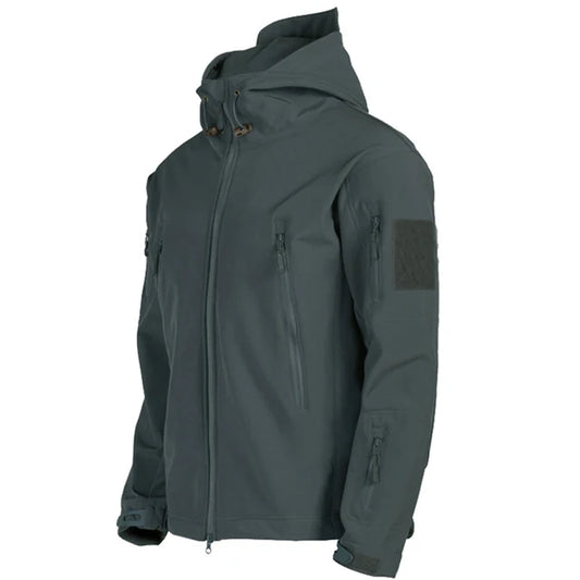 Scenteck stoere heren jas . Militaire Shark Skin Soft Shell. Winddichte Waterdichte jas met capuchon