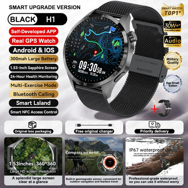 Speciaal voor Scenteck deze mooie HUAWEI Smart Horloges met IOS Outdoor Sport GPS 1,53 inch HD AMOLED Scherm IP68 Waterdichte Bluetooth Oproep NFC Smartwatch 2024