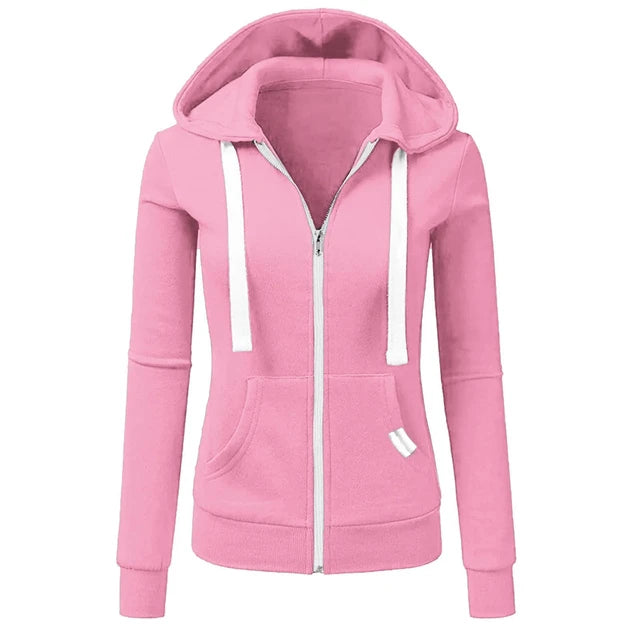 2024 Herfst/Winter Nieuwe Gepersonaliseerde Damesmode Sport Hoodie Lange Mouw Trekkoord Zak Rits Wollen Trui Top