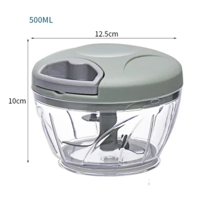 500/900ml Manual Garlic Chopper - Hand-Crank Vegetable Slicer, Fruit Crusher, Kitchen Gadget &amp; Meat Grinder