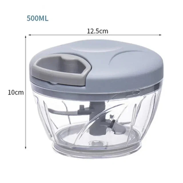 500/900ml Manual Garlic Chopper - Hand-Crank Vegetable Slicer, Fruit Crusher, Kitchen Gadget &amp; Meat Grinder