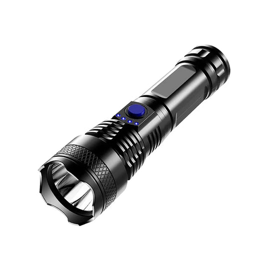 High Power Long Range LED Flashlight - Tactical USB Rechargeable, Strong Light Hand Lantern for Camping & Hunting